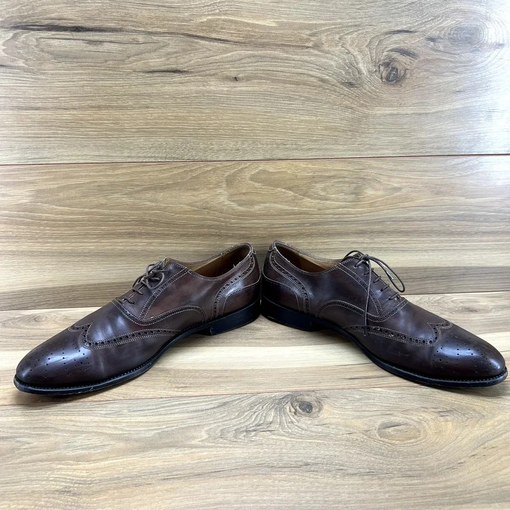 W Gibbs Mens 10.5 Brown Leather Lace Up Oxford Dress Shoe EU 43.5